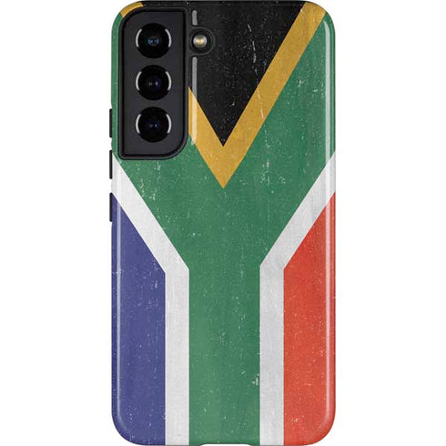 South Africa Flag Distressed Galaxy S22 Pro Case